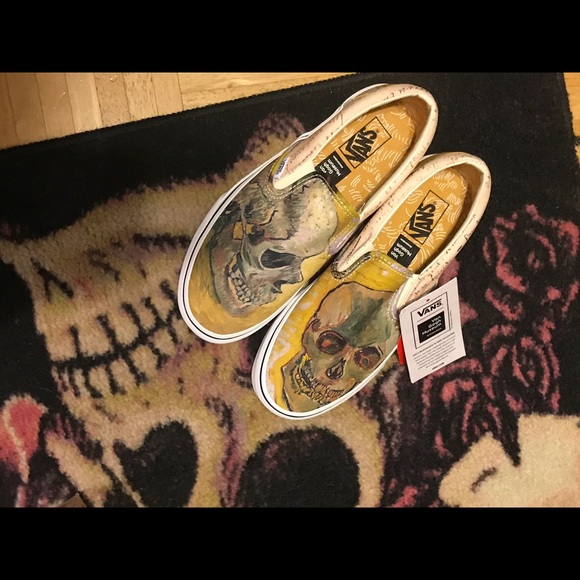 Vans Van Gogh Museum Skull Slip-ons Women’s 8 - Picture 3 of 5